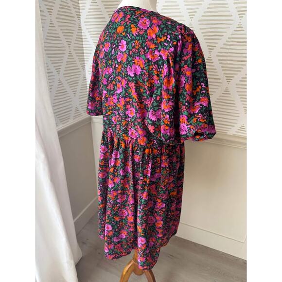 Shop the Mint Women’s XL Be Yourself Black Floral Babydoll Dress - Picture 8 of 10